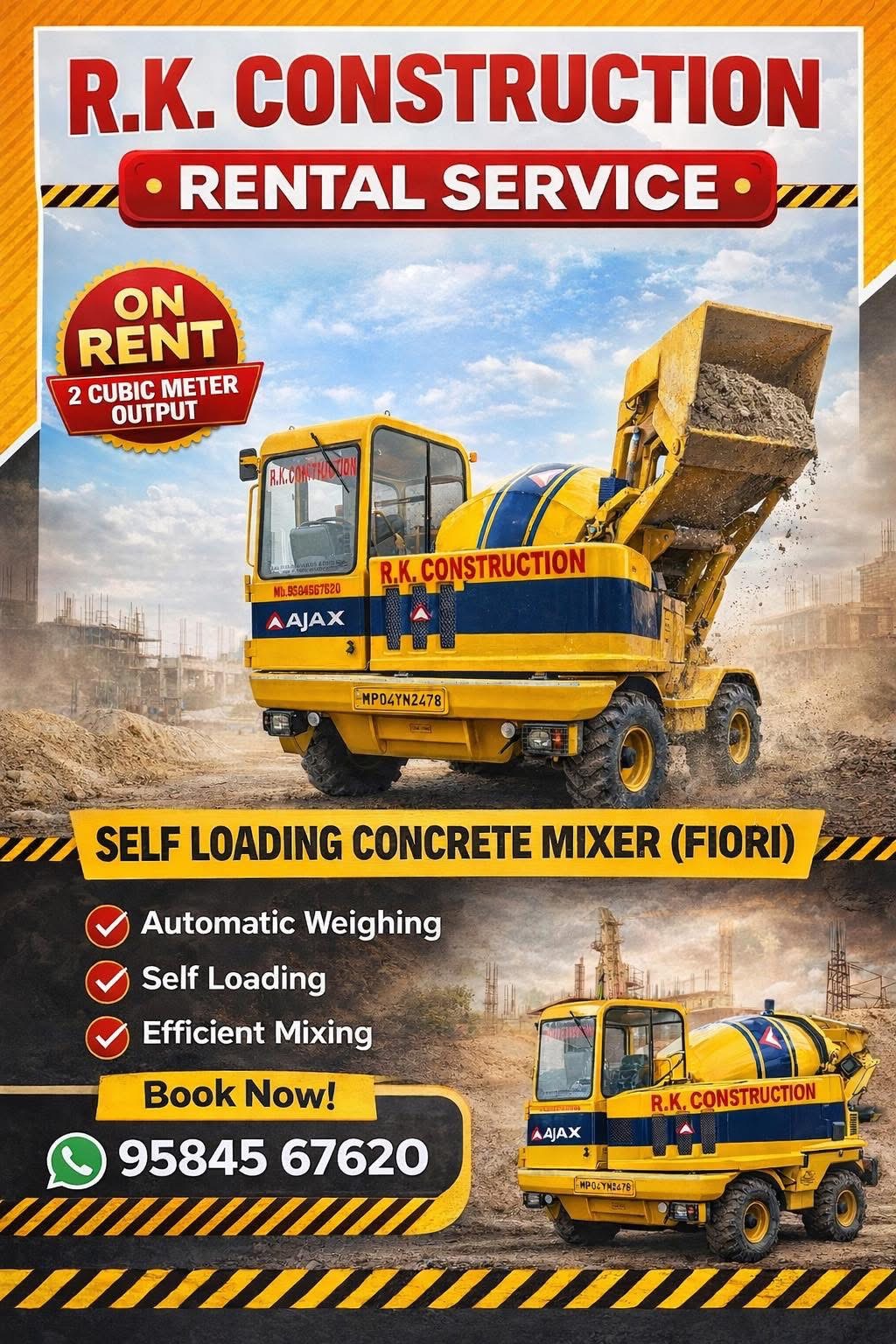 FIORI self-loading concrete mixer rental poster