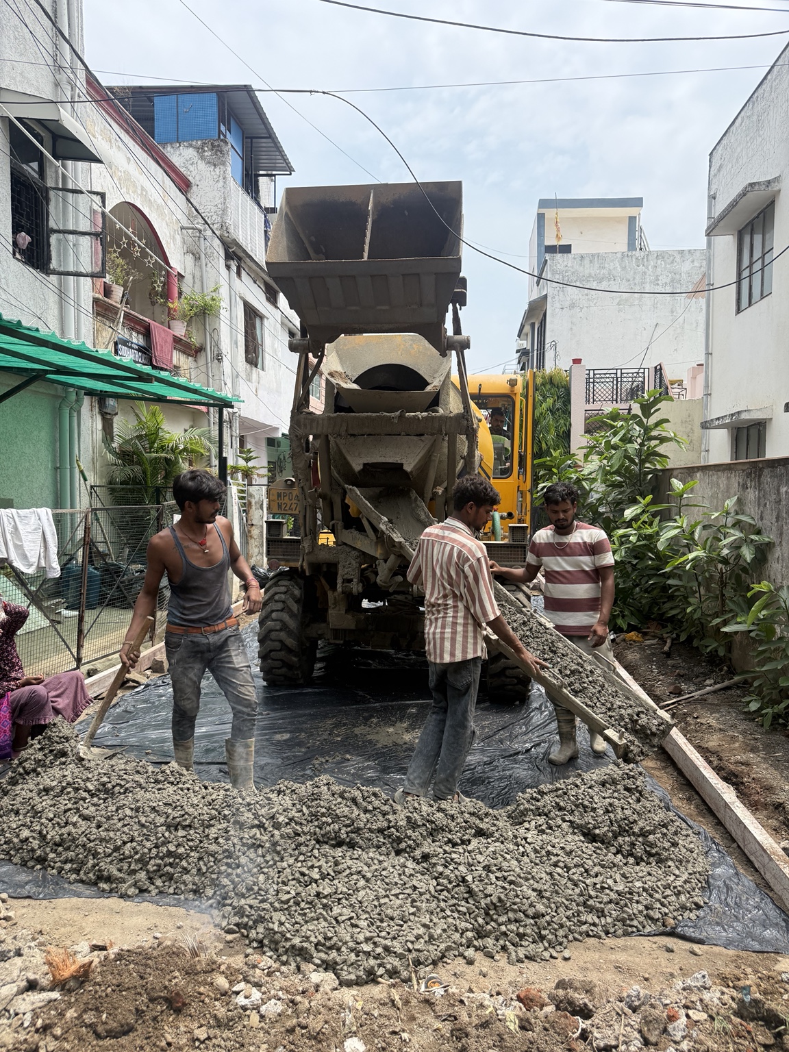 FIORI mixer concrete work at site