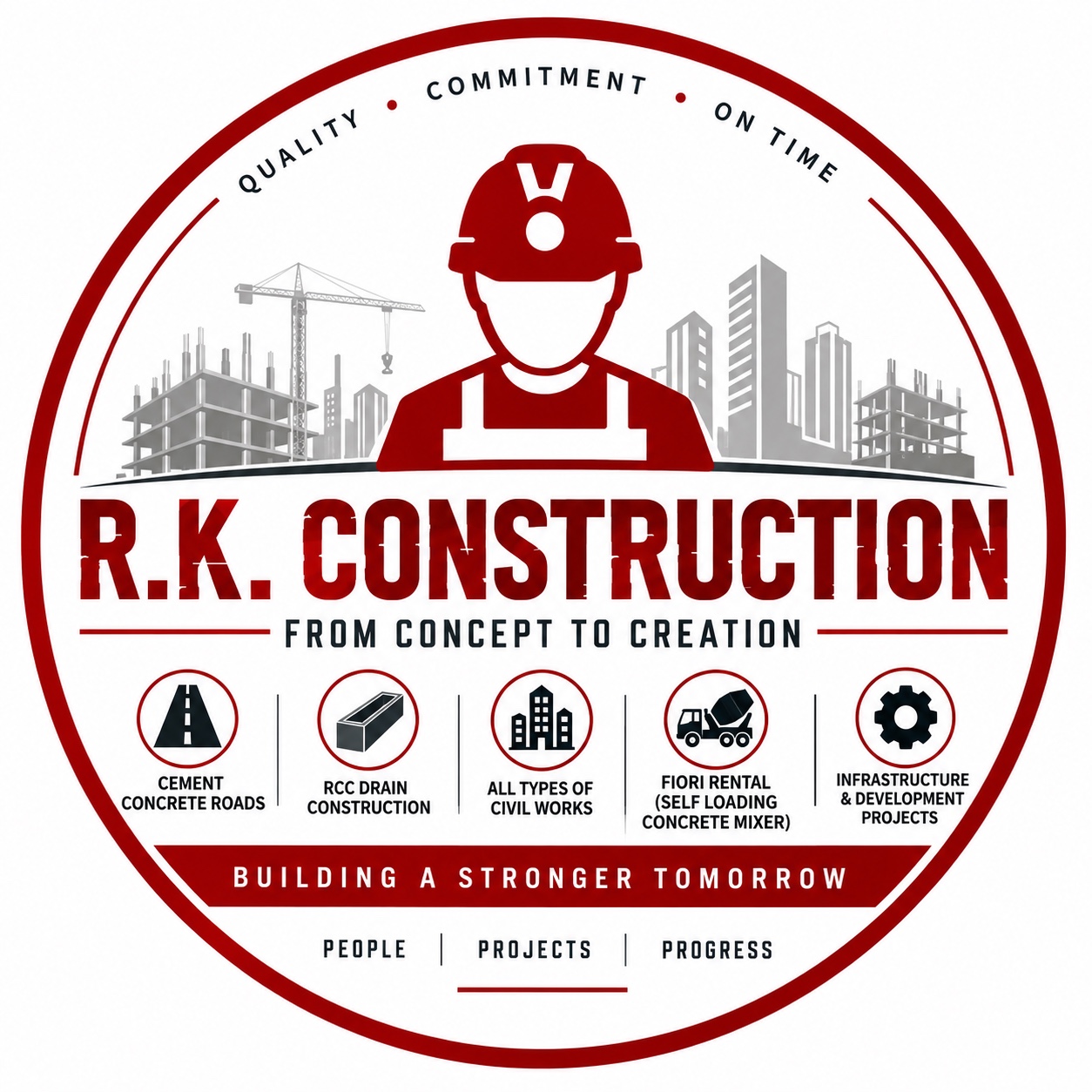 R K Construction logo